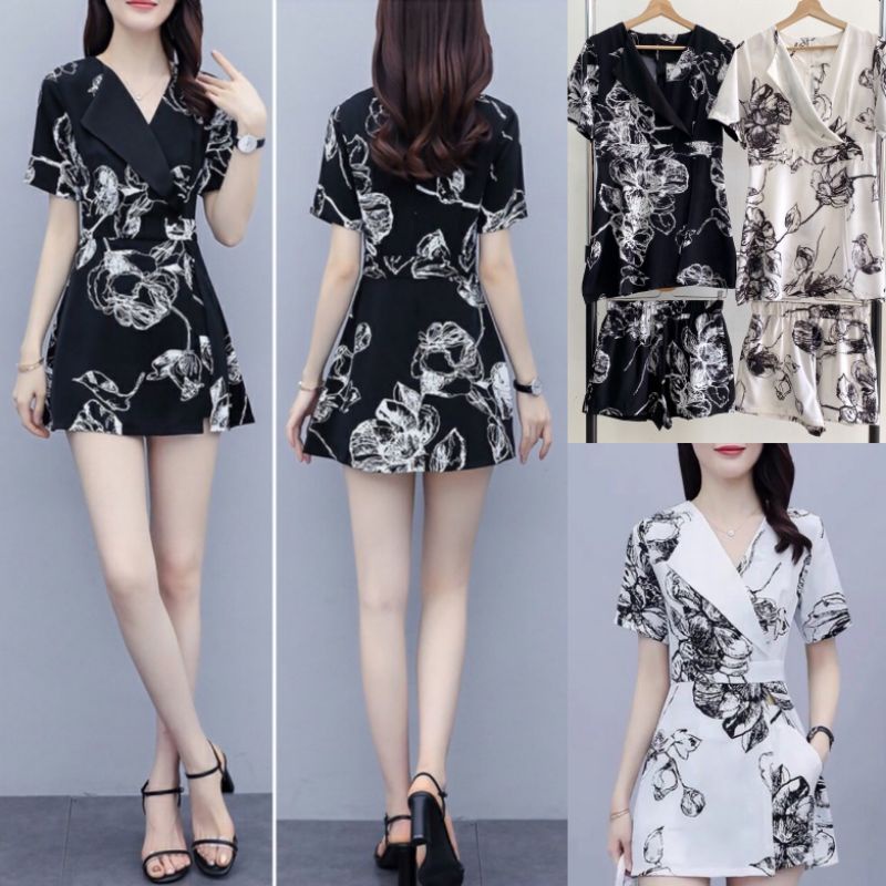 JS0007 Setelan Jumpsuit Import Riwon Set Overall Korea Jamsuit Wanita Jampsuit Korea Set Dress Atasa