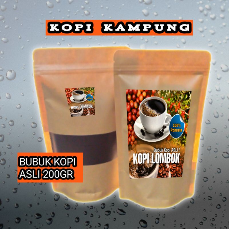 

KOPI LOMBOK - KOPI ROBUSTA 200GR - KOPI KAMPUNG -100% KOPI ASLI - KOPI HITAM ASLI