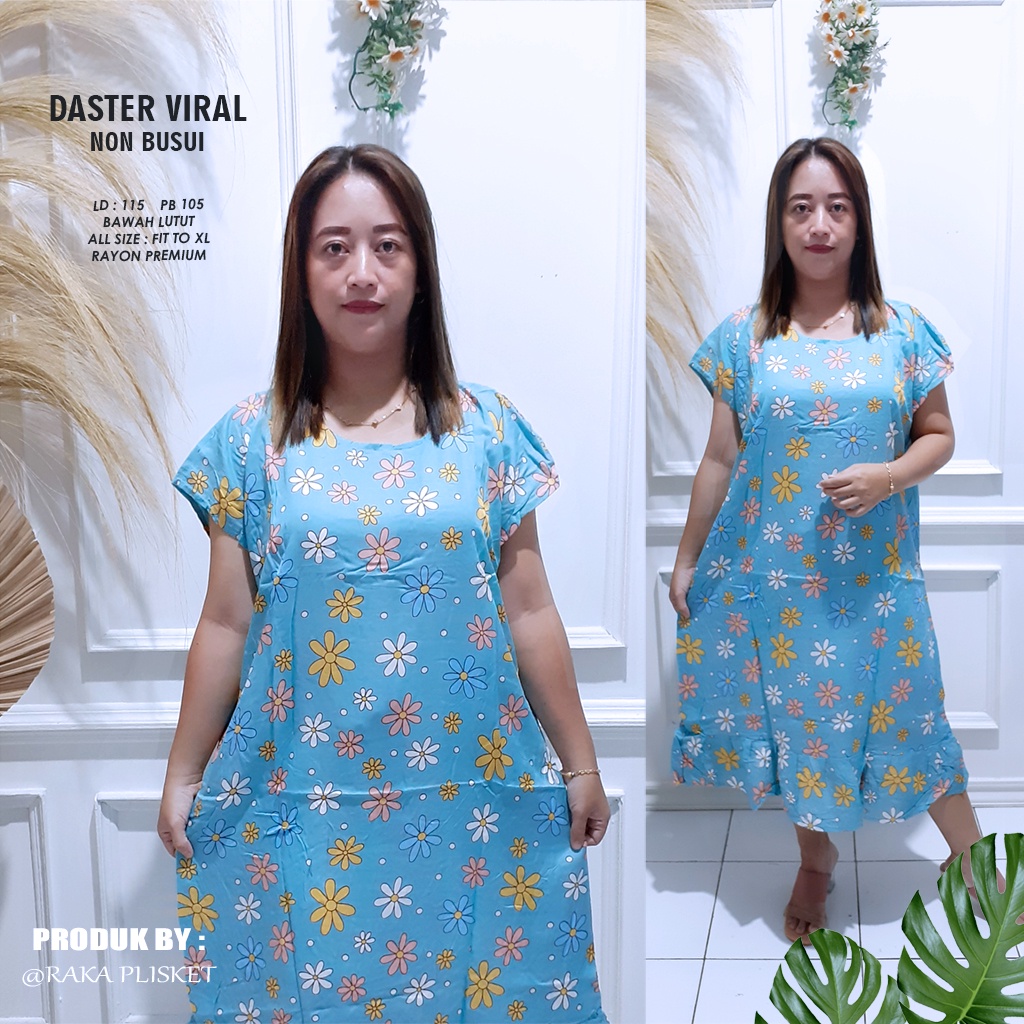 DASTER RUFFLE | DASTER VIRAL MOTIF | DASTER KEKINIAN | DASTER RAYON MURAH BAWAH LUTUT NON BUSUI-MOTIF 24