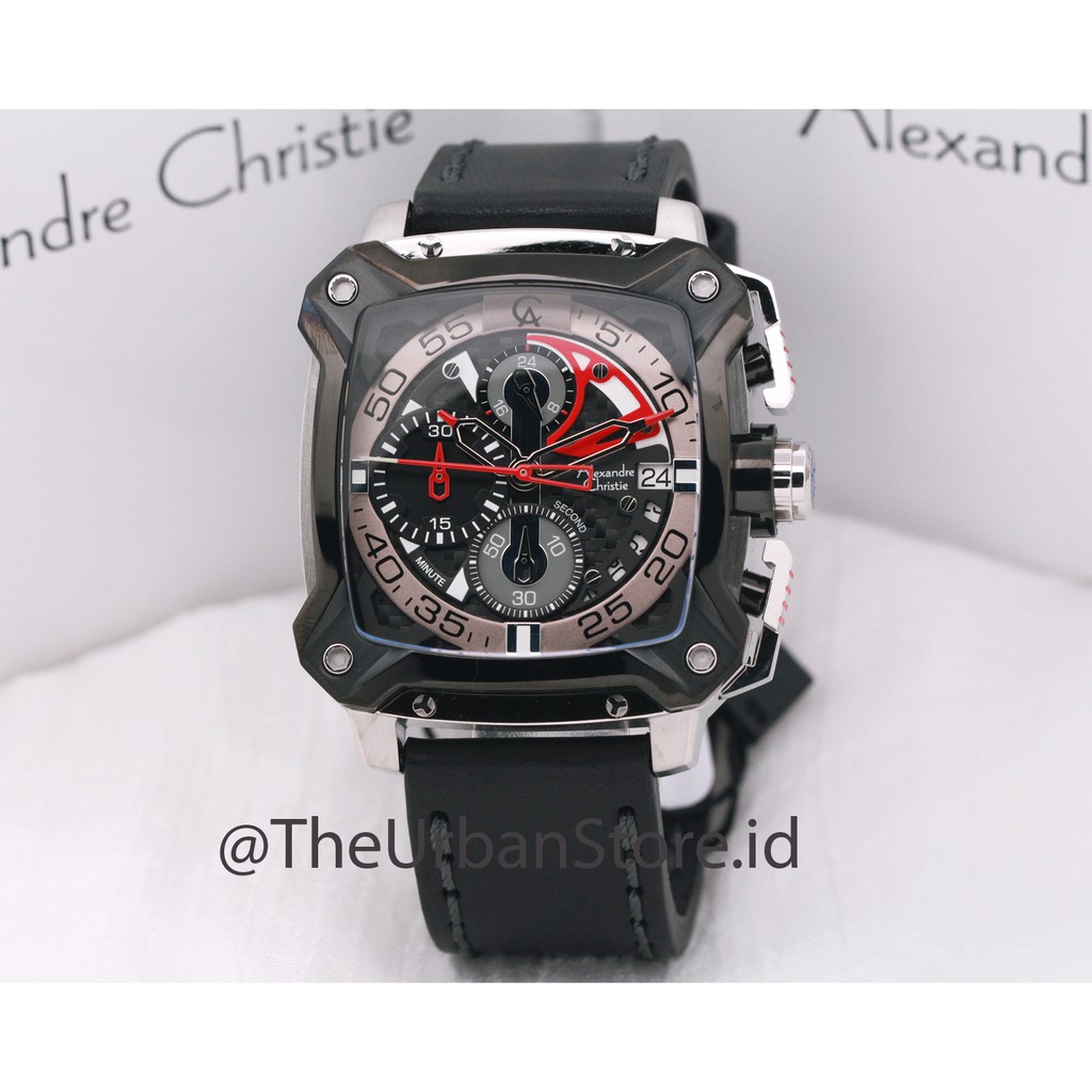 jam alexandre christie pria 3038 hitam silver original