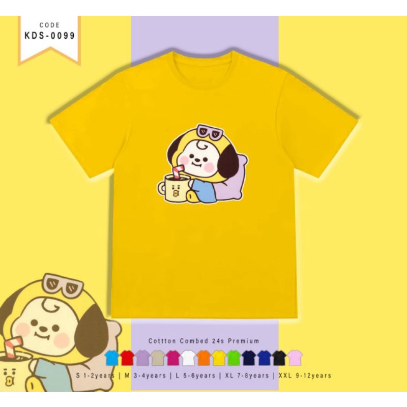 KAOS ANAK-ANAK BT21 LUCU/T-SHIRT KIDS BT 21 CEWE COWO