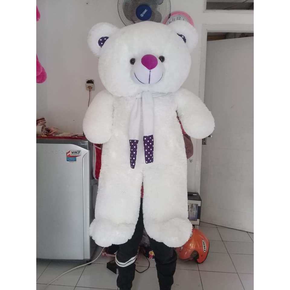 boneka besar mainan anak Jumbo Teddy Bear - Full Putih