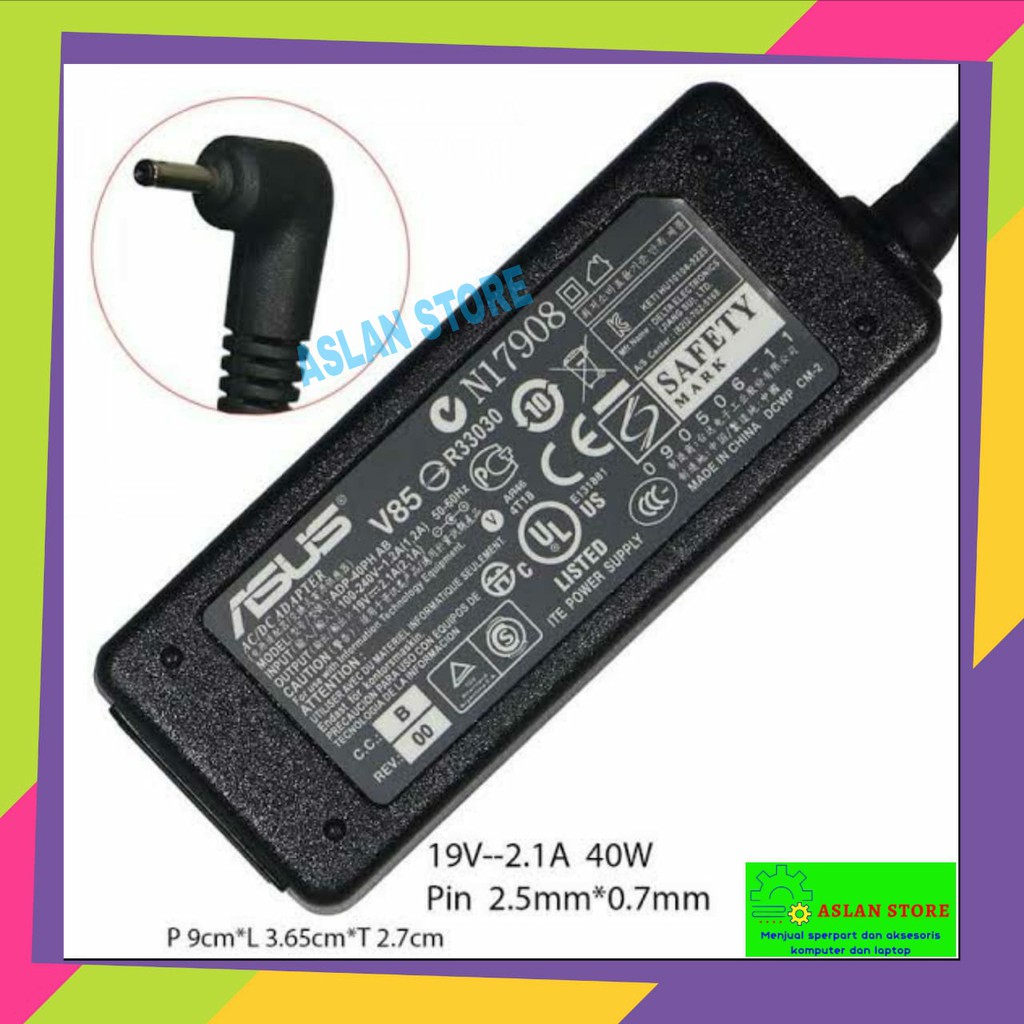 Adaptor Charger Laptop ASUS Eee Pc 1225 1225B 1225C 1025 1015 1215 1025 1225 X101H 19v - 2.1a ORI