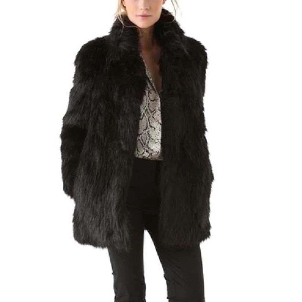 black fluffy coat with hood