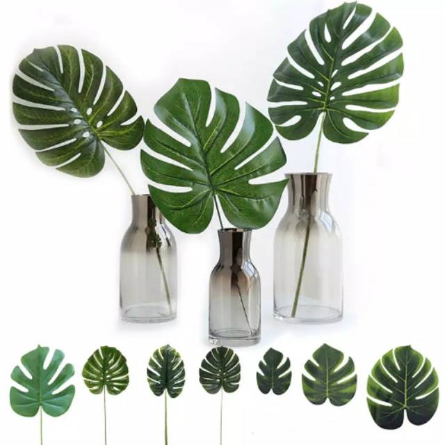 Daun Monstera Artificial Daun Hias  Palsu Ekor  Naga  Plastik 
