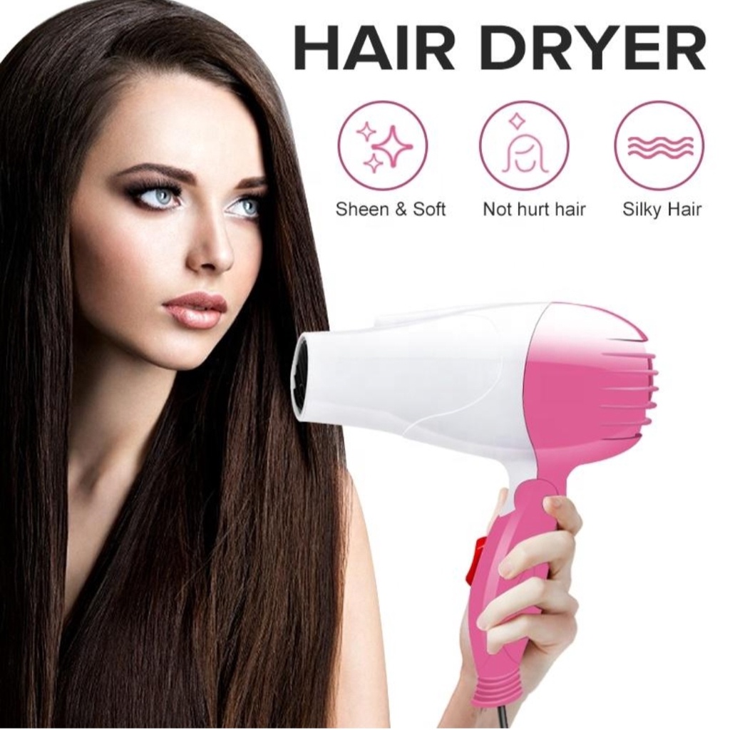 Hair Dryer Mini Pengering Rambut Portable Low Watt Bisa Dilipat Ditekuk 350 Watt G Nova