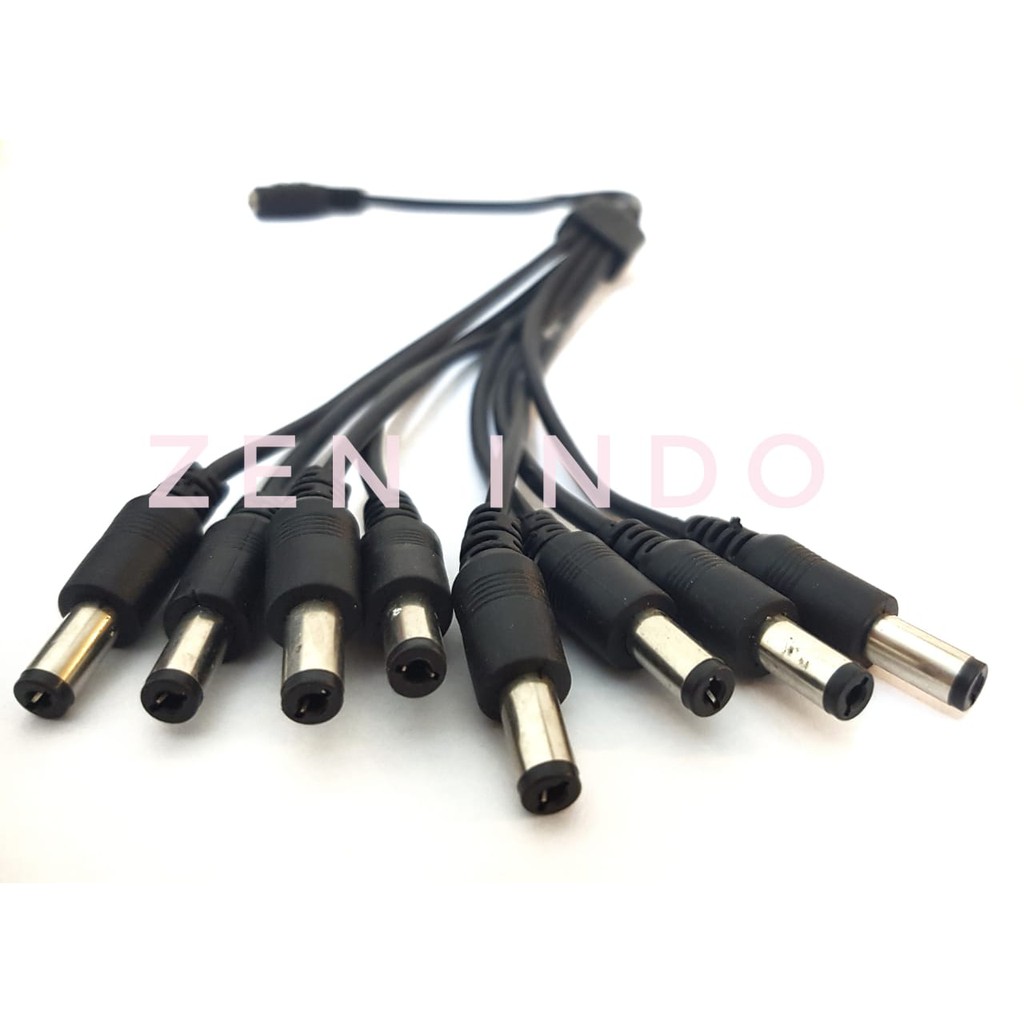 Kabel Jack DC Male Female Cabang 8 CCTV [1 Sumber Power ke 8 Cabang]