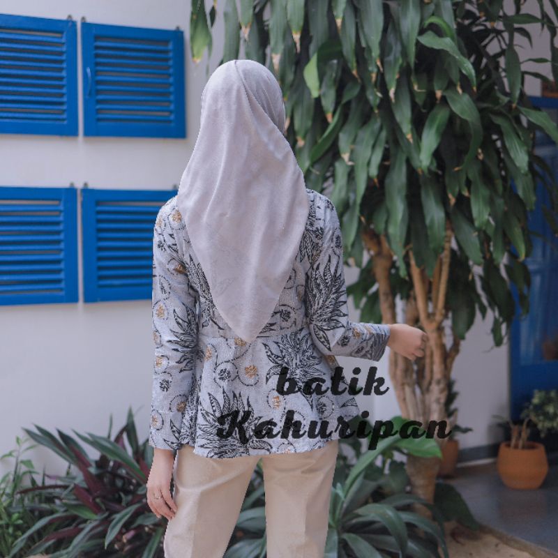 Batik Wanita Modern Blouse Batik Kerja Kantor Atasan Batik Wanita