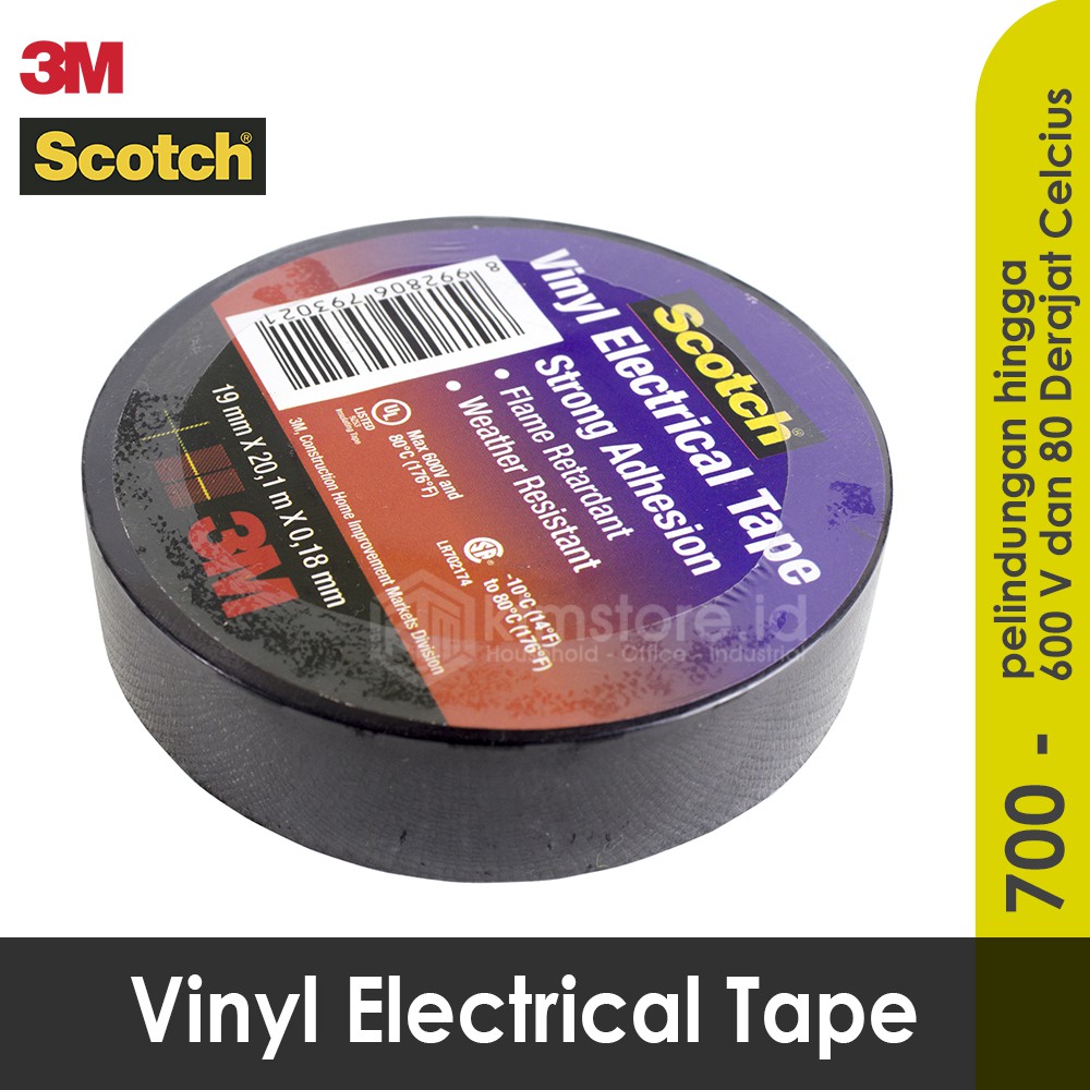 ISOLASI LISTRIK 3M / ELECTRICAL TAPE BERKUALITAS 700 SCOTCH TAPE