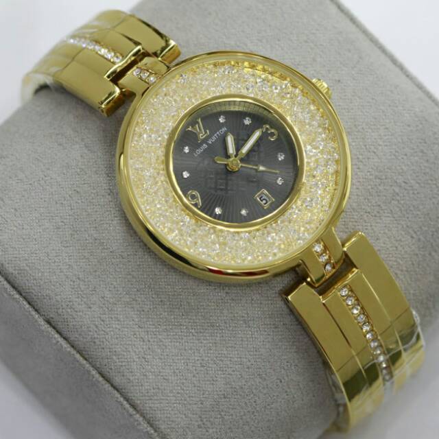 Jam Tangan louis Vitton date full diamond Murah