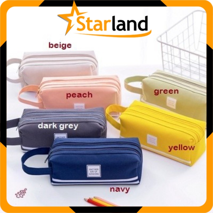 

STARLAND S252 Kotak Pensil Dan Stationery Dual Zipper / Dompet Pensil 2 Pouch