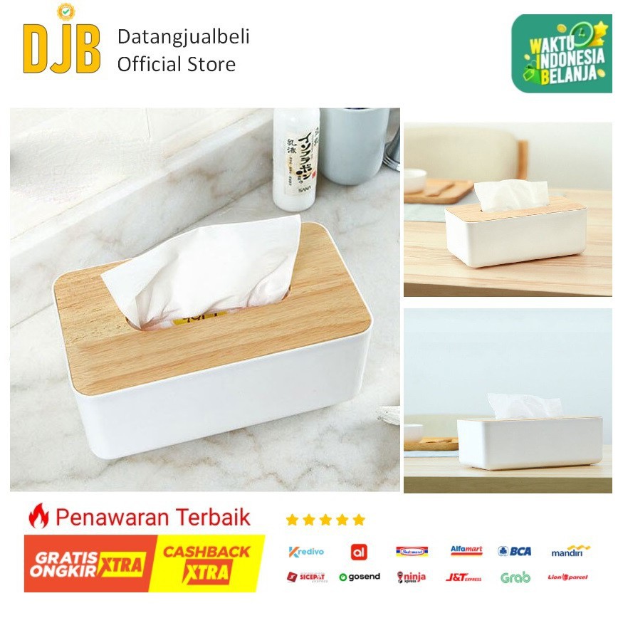 RSCHEF Kotak Tisu Kayu Multifungsi Model 1 Slot - ZJ001 - White Grab Medan