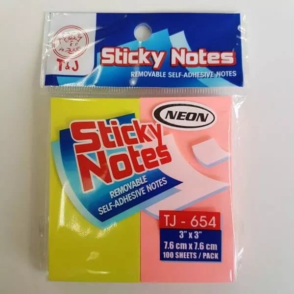 

T&J Labels Sticky Notes - 654 Neon