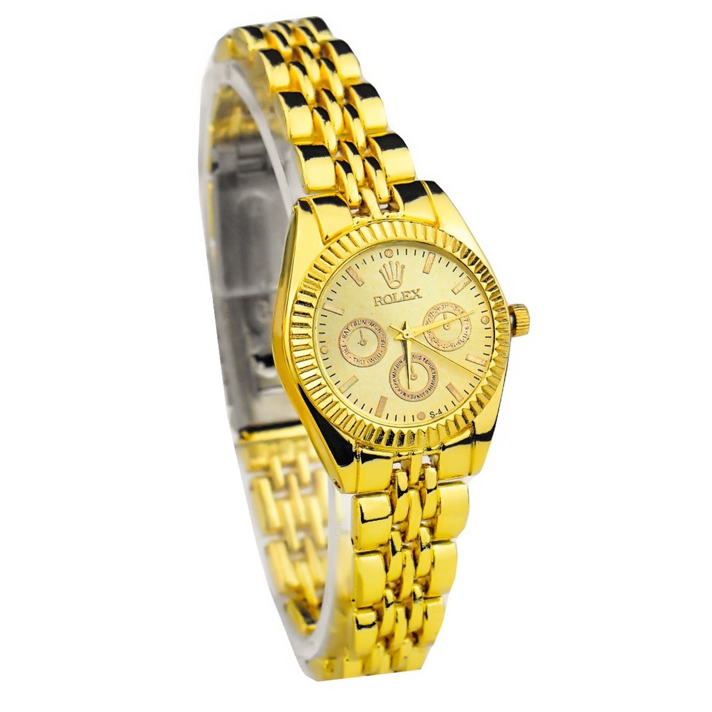 WBS  JAM TANGAN COUPLE FREE BATERAI ✅COD ROLEX RANTAI CHRONO IMPORT GROSIR MURAH SPORT  CASUAL PASANGAN PRIA WANITA ANAK REMAJA DEWASA RX004-WANITA FULL GOLD