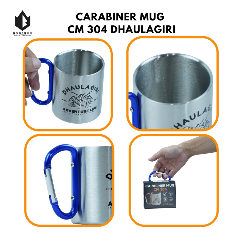 Cangkir Carabiner Dhaulagiri - Cangkir Outdoor 220ml - gelas karabiner dhaulagiri - carabiner mug CM 304 dhaulagiri