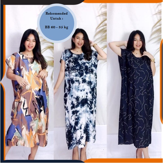 Daster Midi Jumbo Adem Ecer Grosir bs pilih motif murah bali karakter bunga ibu panjang hamil ld 120-2