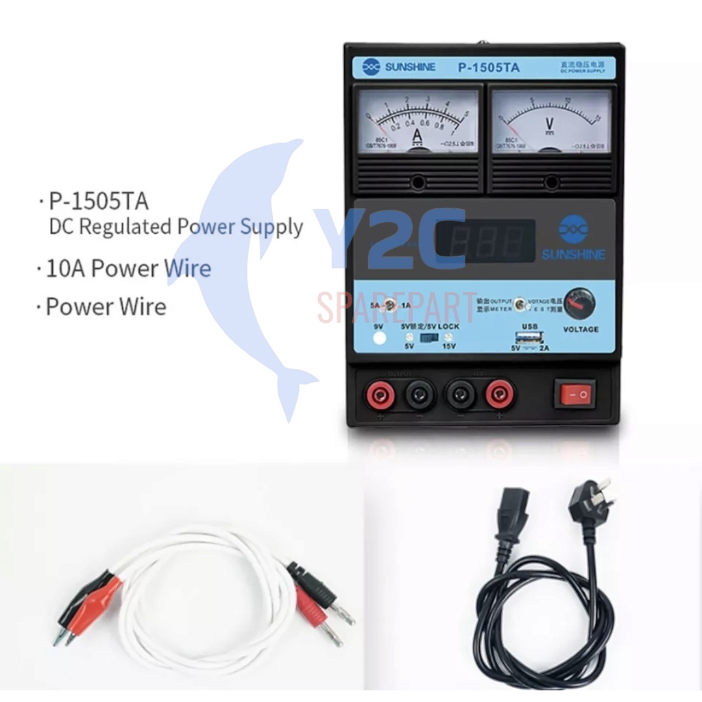 POWER SUPPLY SUNSHINE P-1505TA 5 AMPERE / ALAT SERVIS SERVICE HP LENGKAP TERLENGKAP TERMURAH