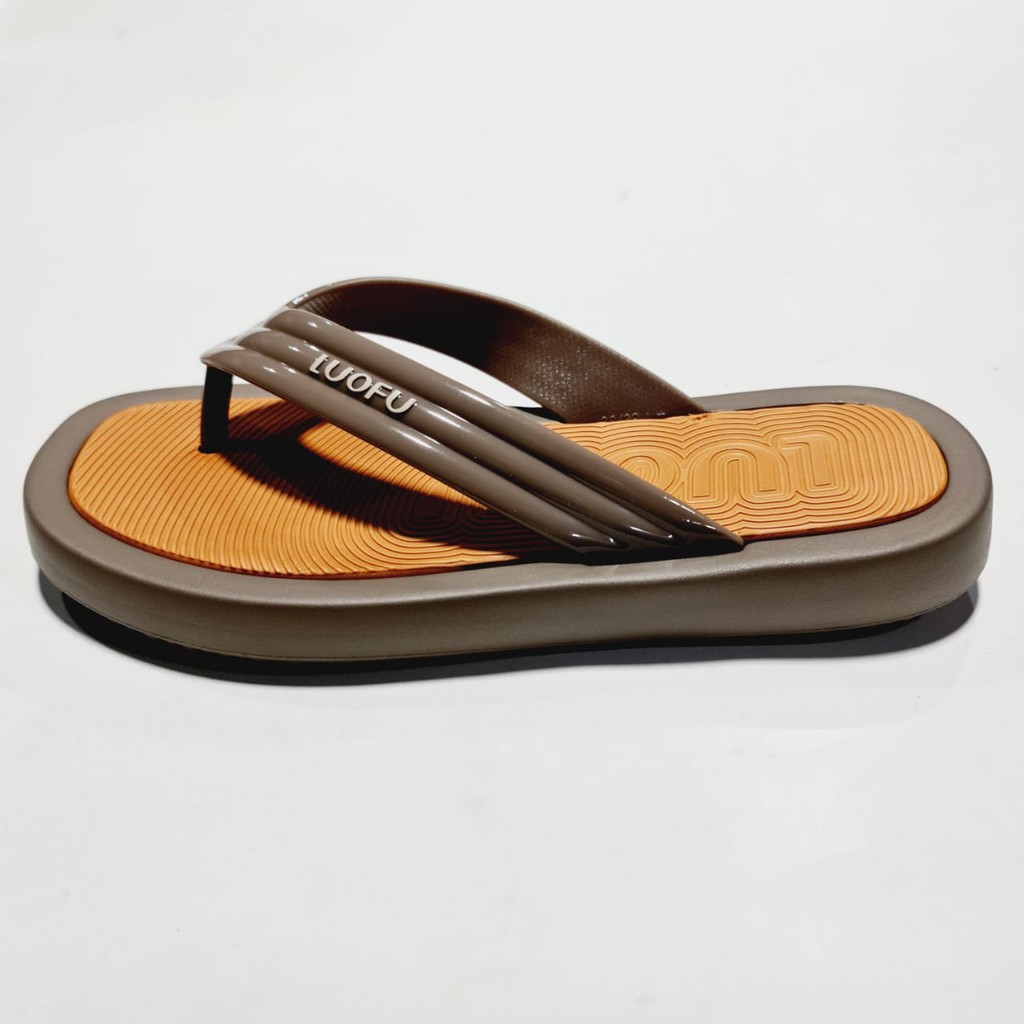 LUOFU ORIGINAL jelly sandal karet empuk murah jepit wanita import sendal cewek E7194A01S