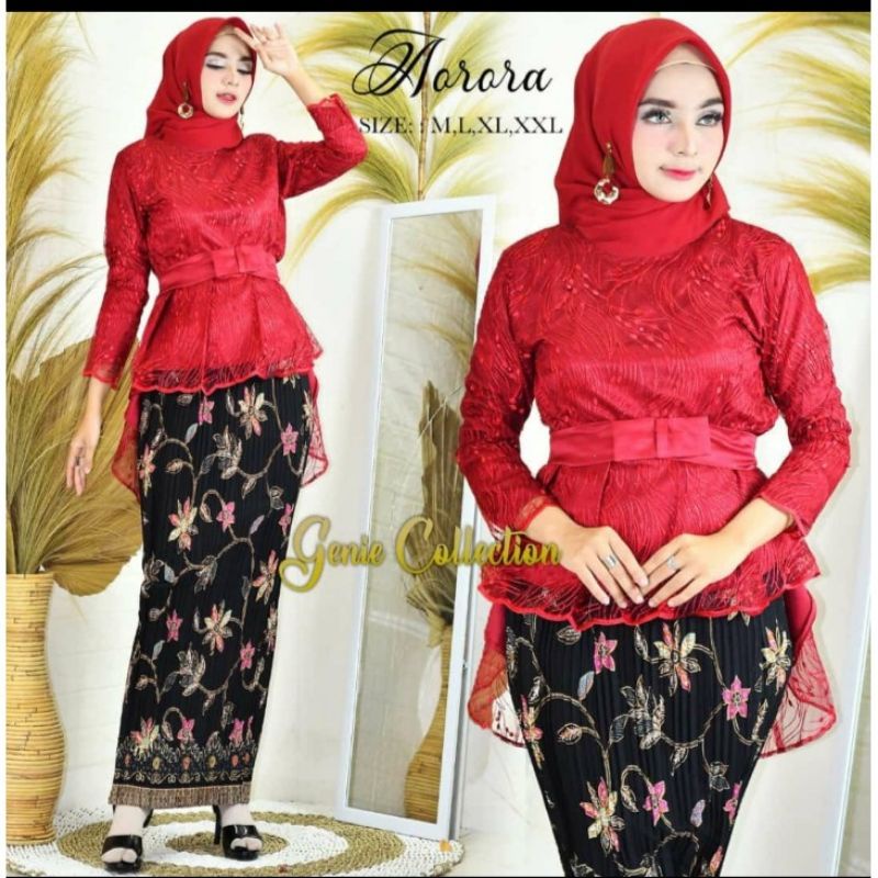 IndahKebaya | SET AURORA TILLE / KEBAYA MODERN TERBARU / KEBAYA WISUDA MUSLIMAH / AKAD LAMARAN NAVY