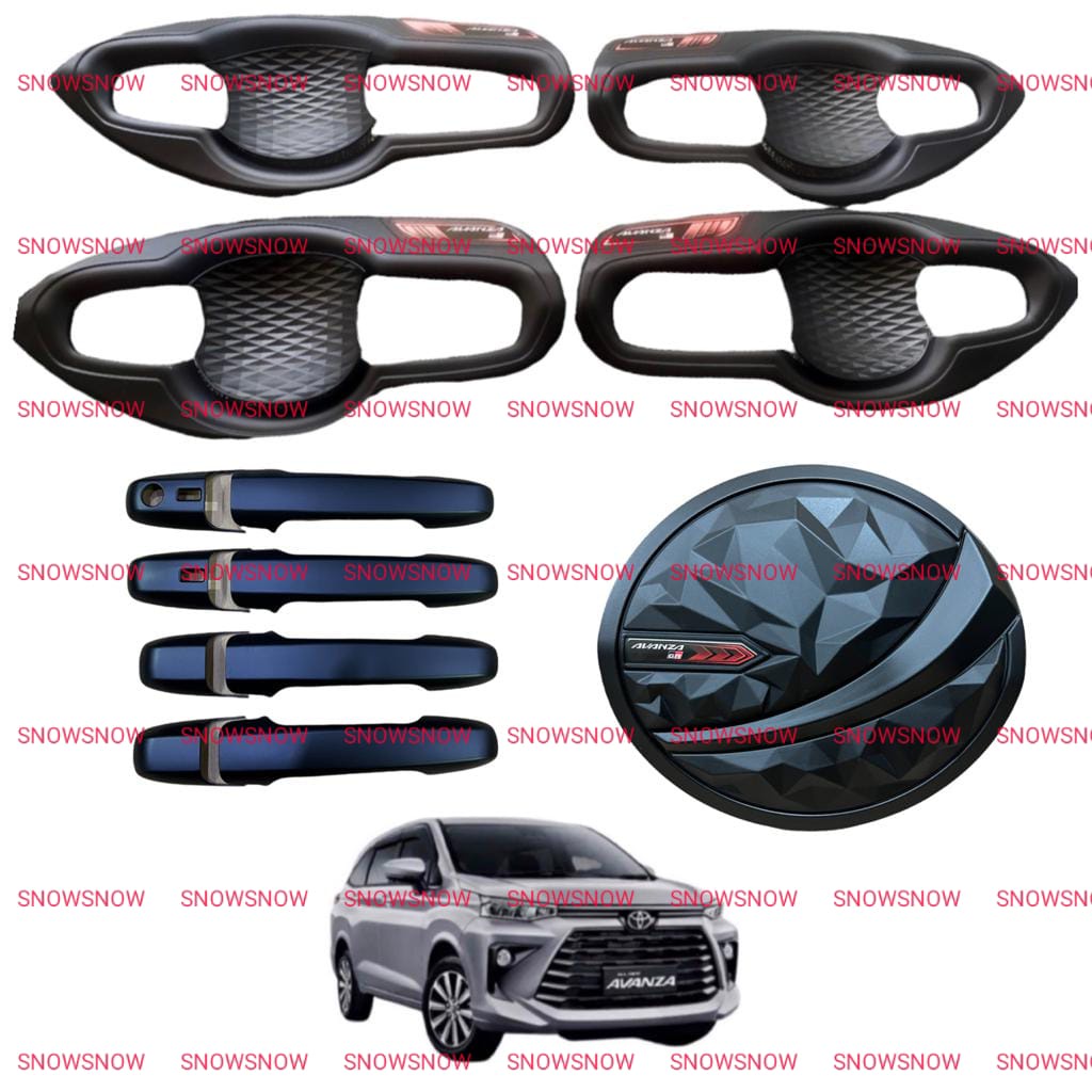 Paket Outer Handle Tank Cover Avanza Xenia 2021 2022 UP Exclusive Hitam Chrome