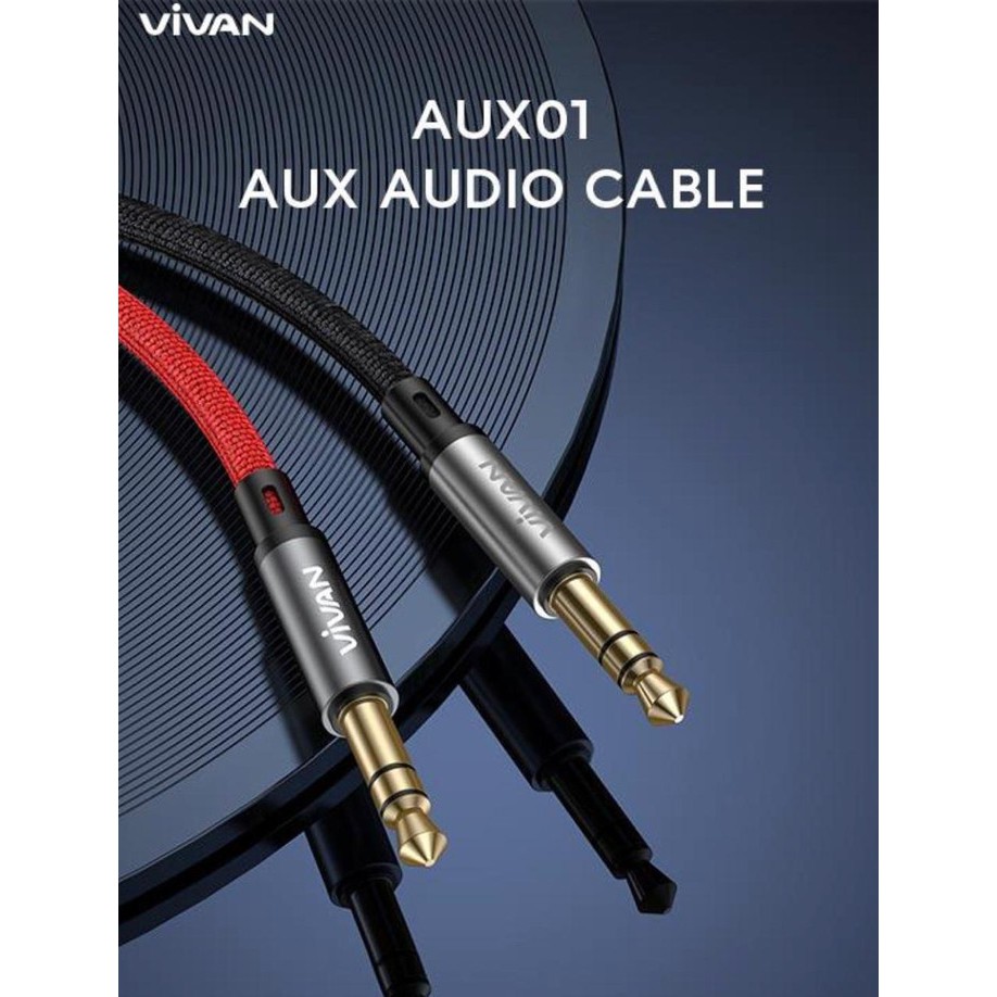 KABEL AUDIO 3.5 AUX VIVAN AUX01 100CM ORIGINAL Hi-Fi SOUND GOLD PLATED