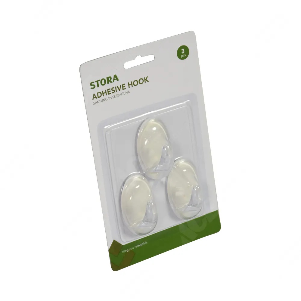 Ace Stora Set 3 Pcs Gantungan Serbaguna Permanen Oval - Transparan