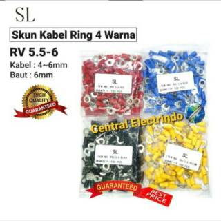 Skun Kabel Ring Warna RV 5.5-6 Kabel 4~6mm Baut 6mm SL.