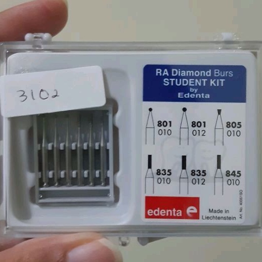 Diamond bur low speed RA edenta / diamond bur student kit