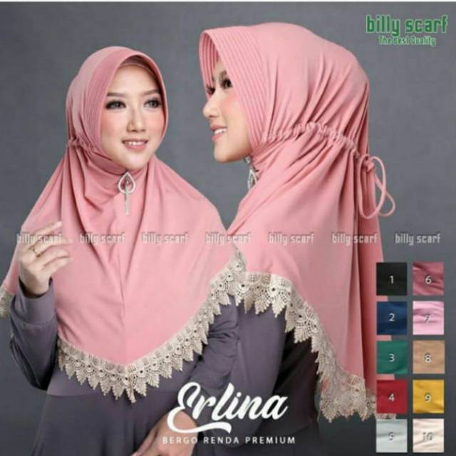 Jilbab instan Serut Erlina ORI Elnida Hijab