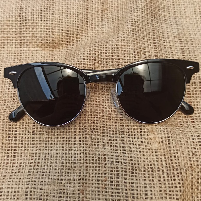 Blanjadimari - Classical Retro Half Frame Kacamata Hitam Wanita/Pria Kacamata Eyeglasses