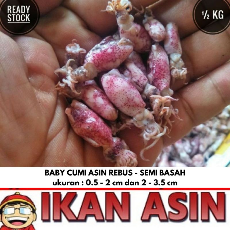 

BABY CUMI ASIN SEMI BASAH 500 gr