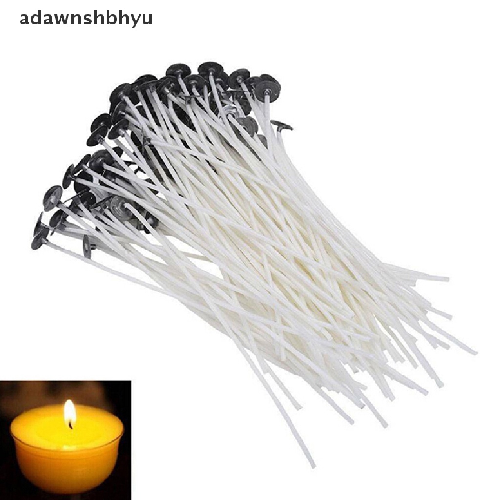 Adawnshbhyu 100Pcs Candle Wicks Cotton Core Waxed Wick Dengan Sustainer Untuk Novel Lilin