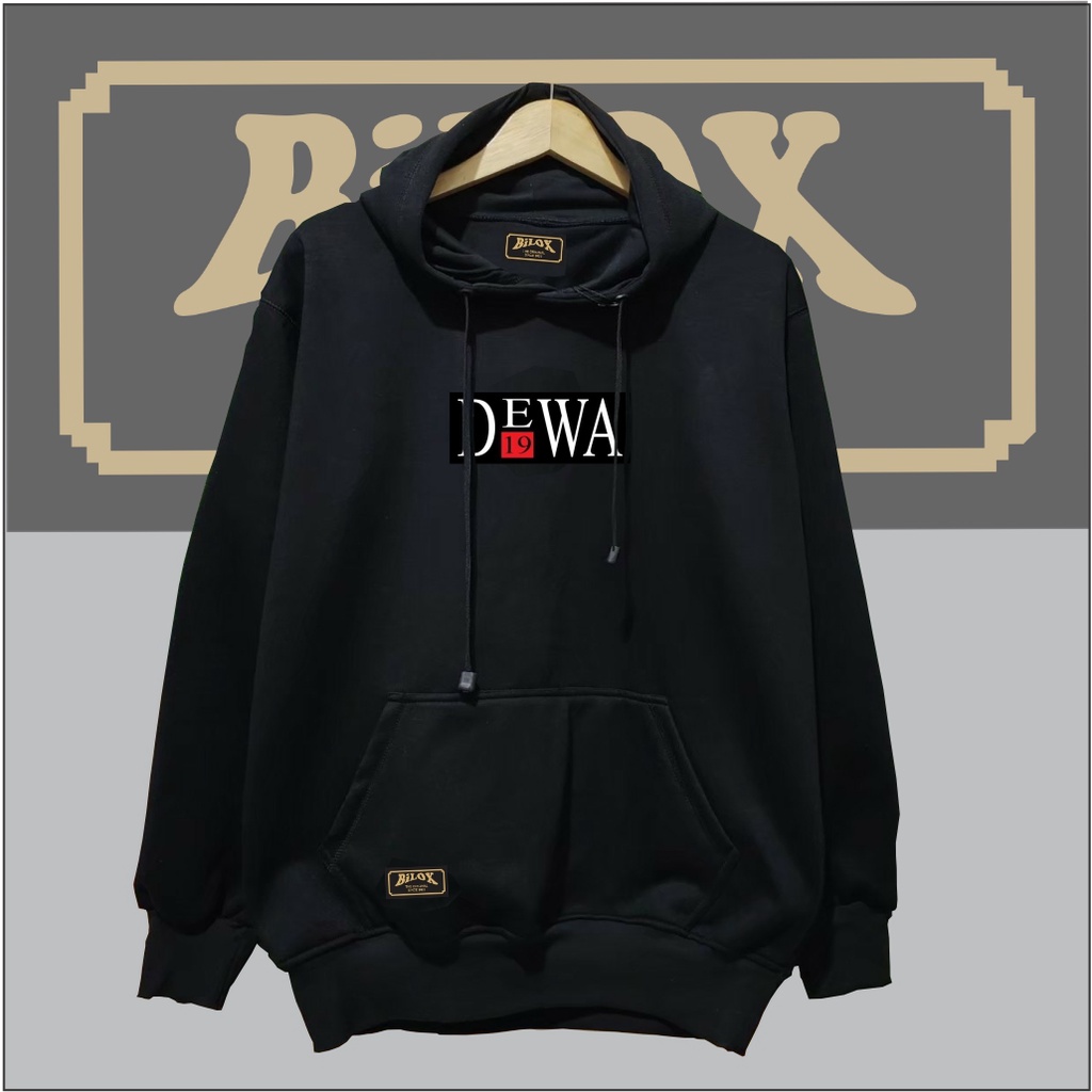 sweater hoodie prai distro dewa 19 hudi suiter pria terbaru distrbo bandung brand bilox jumbo oversize hitam cream