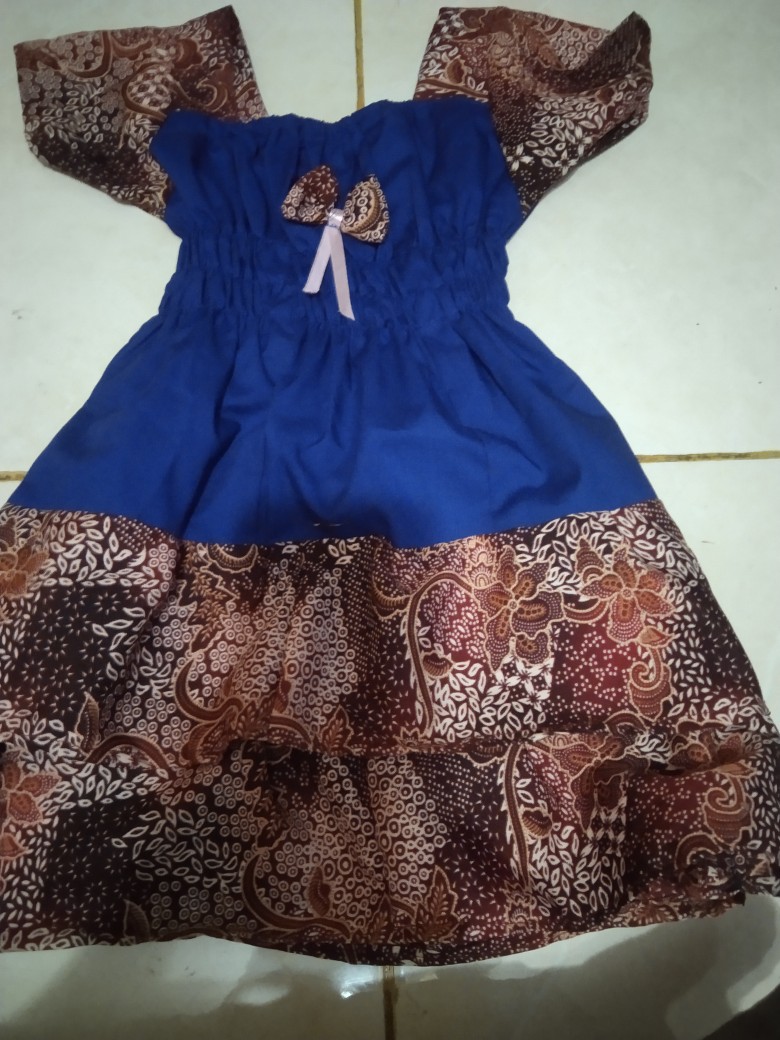 Dress Pita Susun Anak Dress Batik Anak 1 2  Tahun Murah Meriah