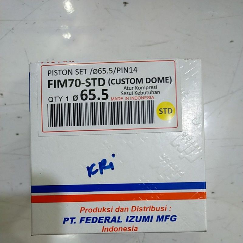 piston seher kit bore up FIM 70 diameter 65.5 66 66.5 67 67.5 68 mm pen pin 14 mm DOME MENTAH CUSTOM-OS STD (65,5MM)