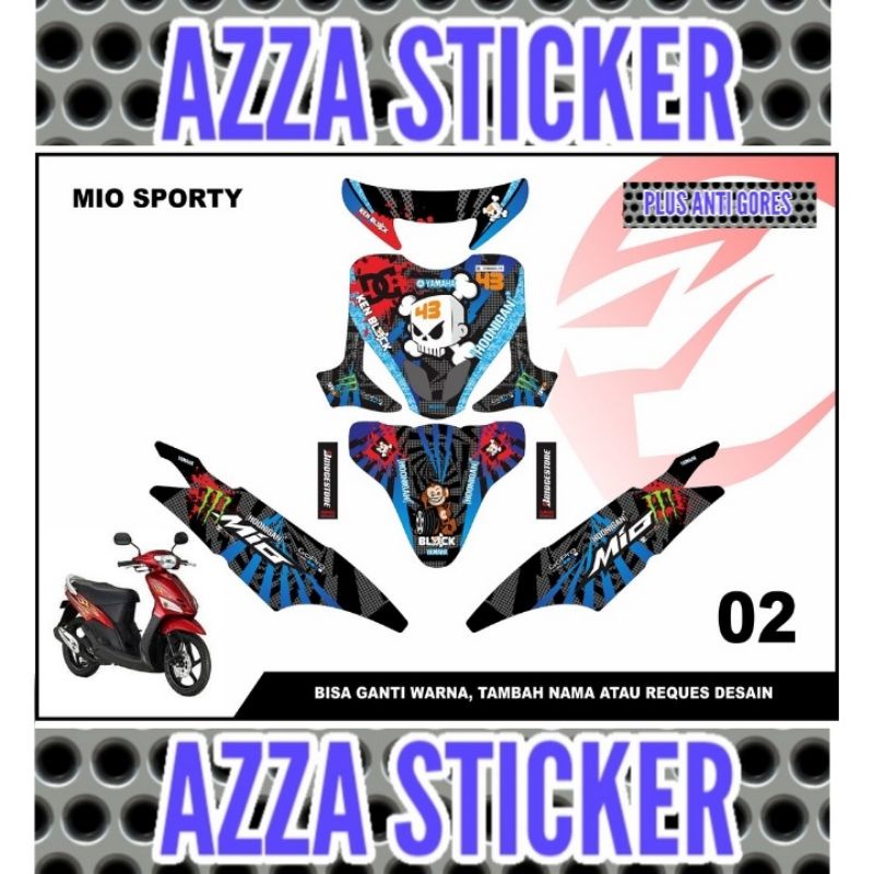 Stiker Dekal Mio Sporty Striping Motor Mio Sporty Full Sticker Decal Mio Sporty Stiker Motor Mio Spo