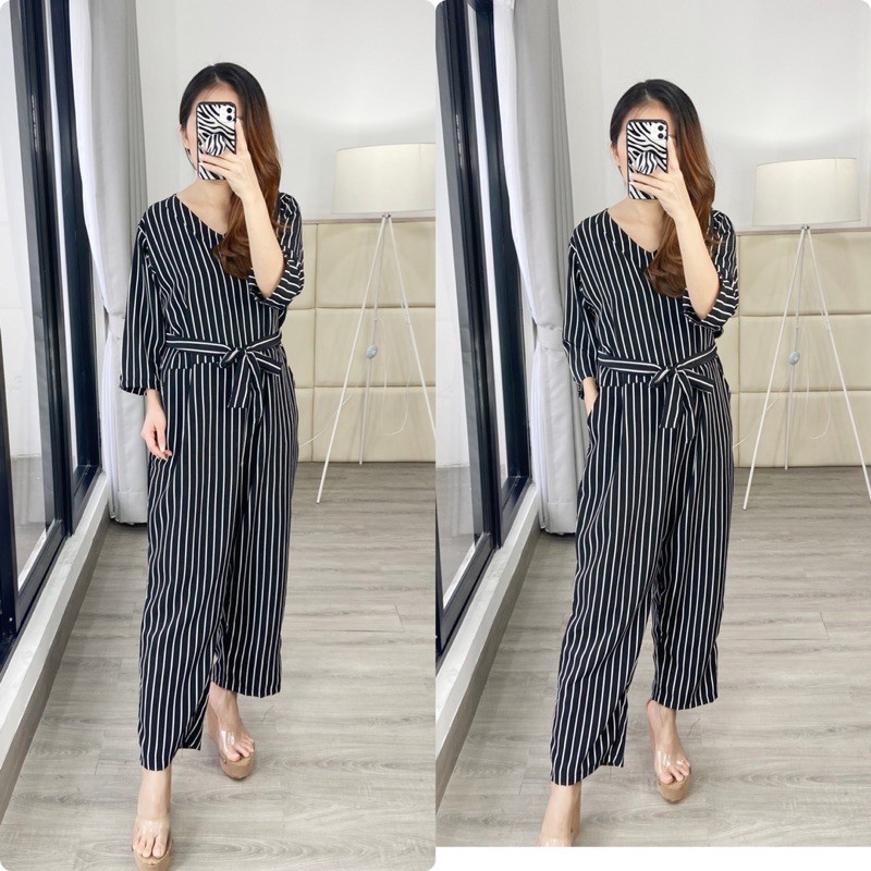 real pic jumpsuit jumbo / jumsuit bigsize / jumpsuit wanita jumbo LD 112