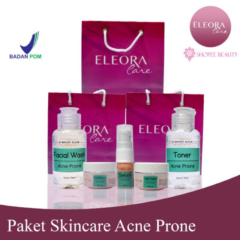 ELEORA Glowing Beauty Skincare Bpom Paket Glowing Acne Prone Glam Glow Flek Jerawat | Skin Care-2