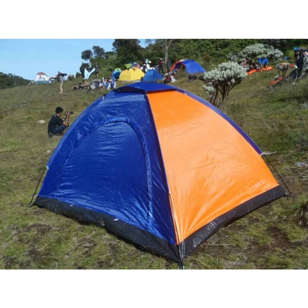 Tenda Camping Dome Waterproof Lipat Dengan Alas Tenda Kemping Jaring Kelambu Anti Nyamuk Otomatis