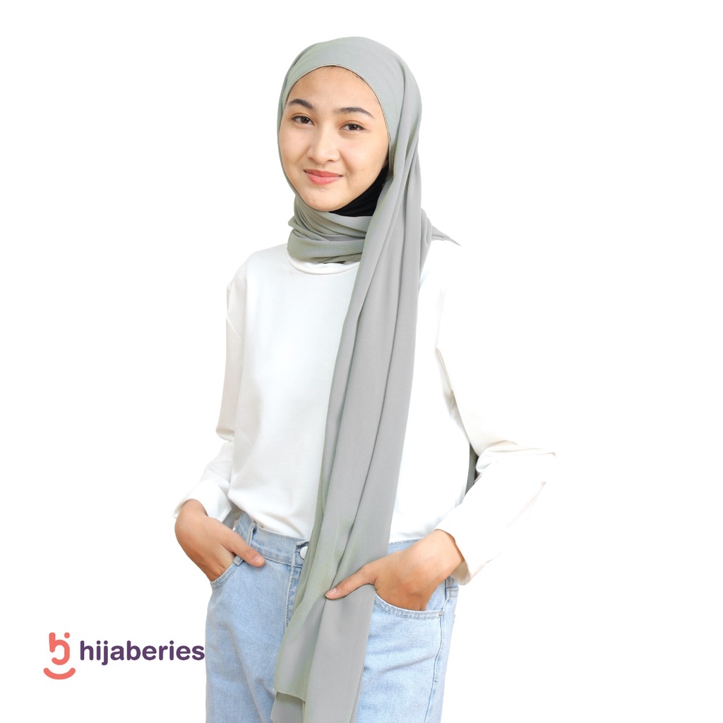 Malaka Pashmina Inner Hijaberies - Pashmina yang menyatu dengan Ciput-Light Grey