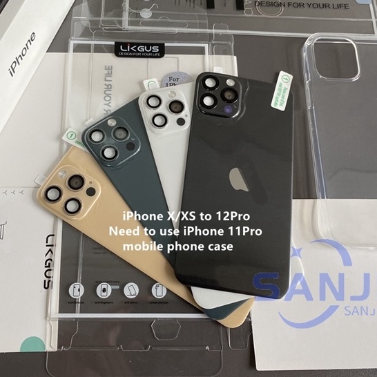 Case iPhone X/XS detik ke stiker belakang iPhone 11 Pro Ada kasing transparan dari model yang sesuai sebagai hadiah（case iP xr to iP 11）（case iP XS Max to iP 11 Pro Max）（case iPhone 11 to 11 Pro）（case iPhone 12 to 12 Pro）Ganti model stiker belakang