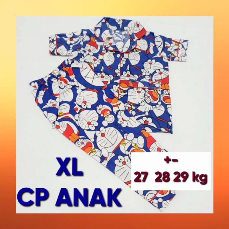 baju tidur anak setelan celana panjang lengan pendek piyama set couple motif katun jepang karakter
