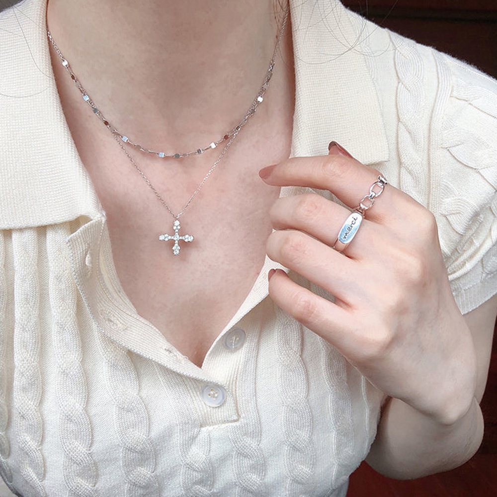 【COD Tangding】Kalung Rantai Klavikula Model Lapis Ganda Untuk Wanita