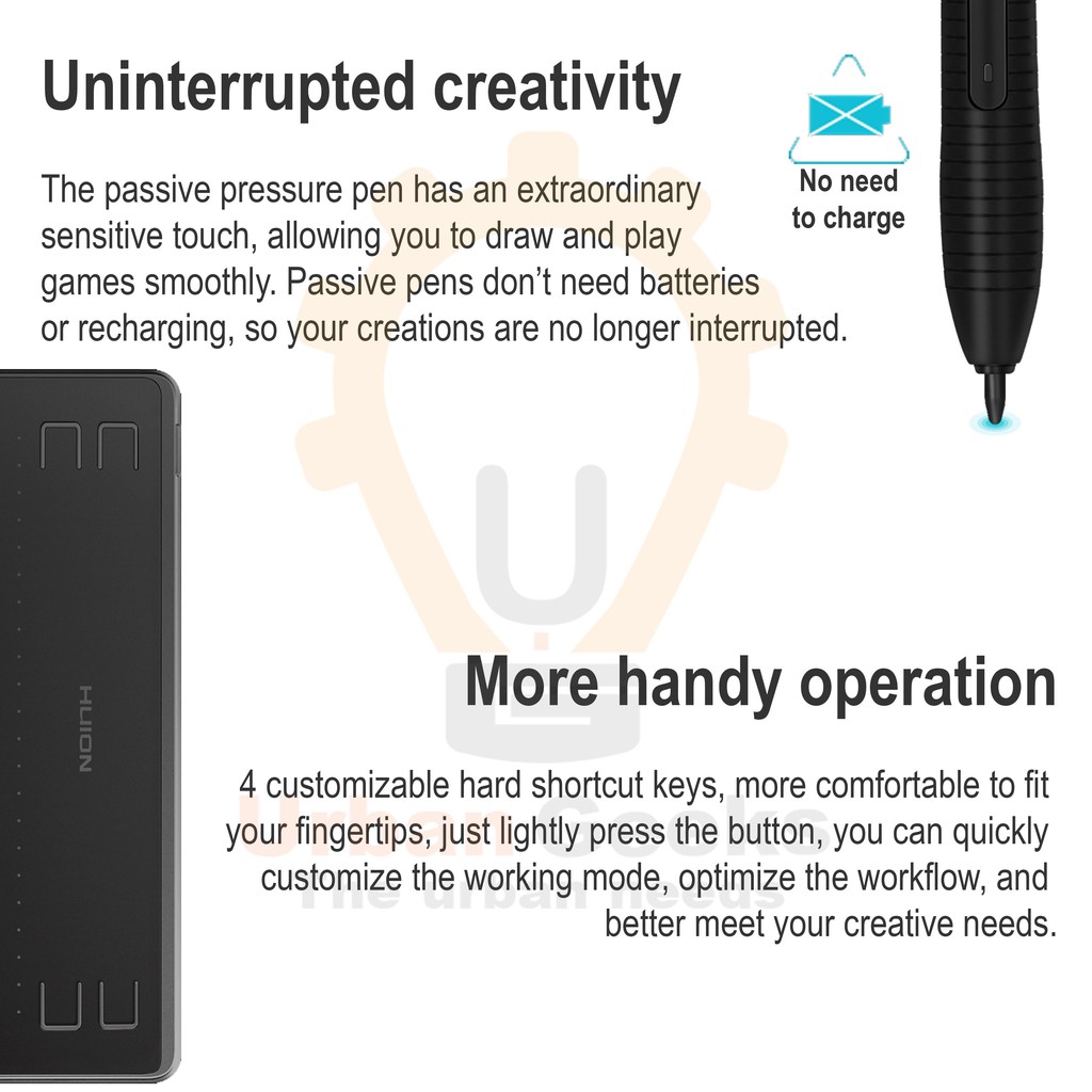 Huion HS64 / HST640 Graphic Drawing Pen Tablet Android PC alt H420P H640P