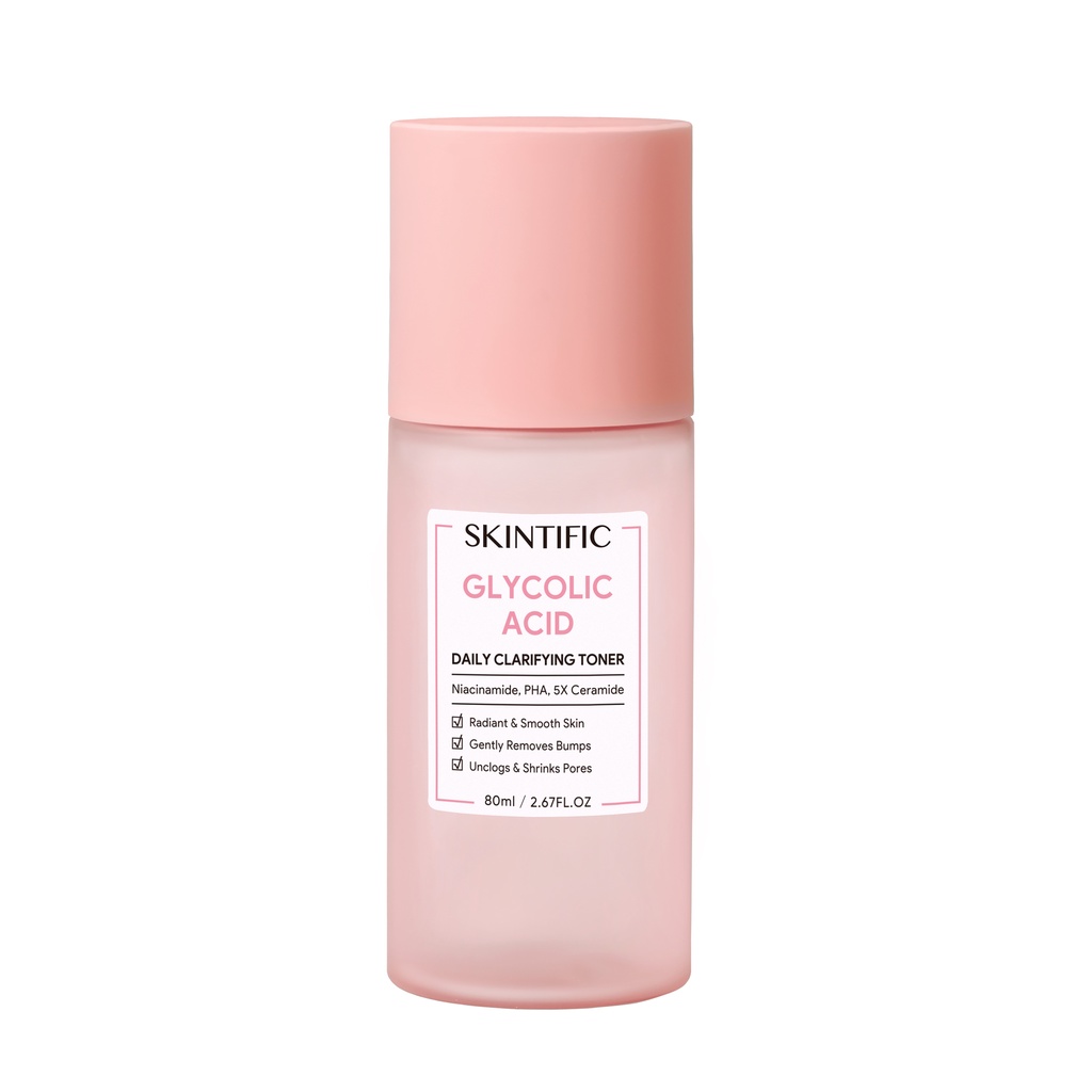 SKINTIFIC Glycolic Acid Daily Clarifying Toner 80ml Moisturizer BPOM