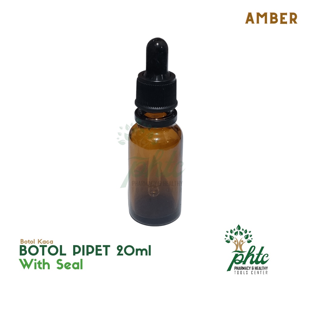 Botol Kaca Amber Tebal Pipet 20ml