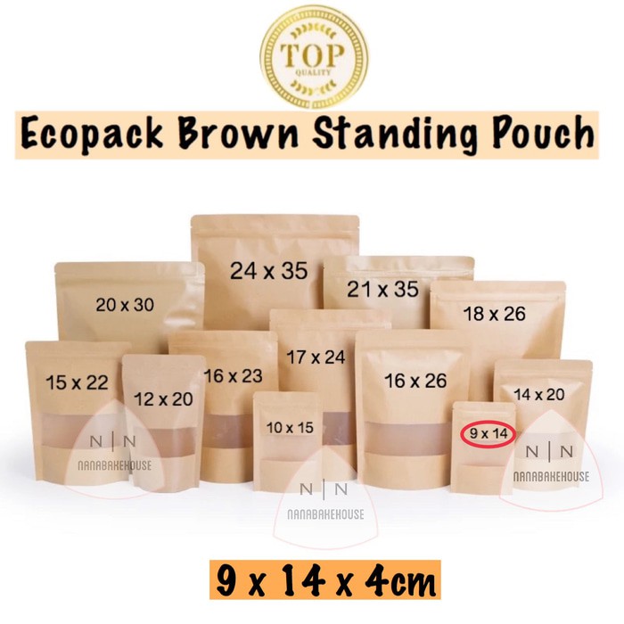 

Unik Ziplock bag | kraft paper bag | standing pouch | kemasan 9 x 14 cm Terlaris