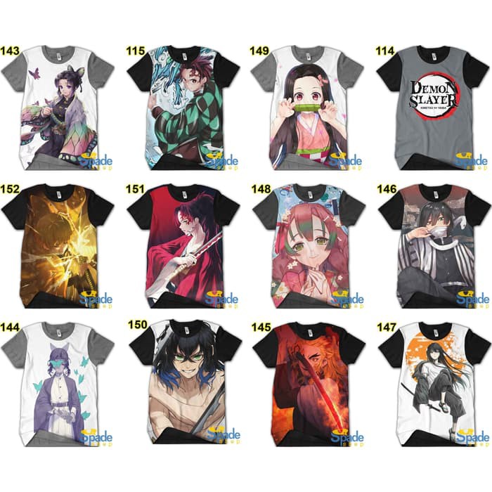 Kaos Anime Kimetsu No Yaiba Demon Slayer Tanjiro Nezuko Inosuke Zenitsu Shopee Indonesia