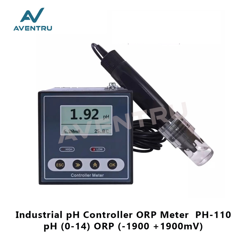 Online Industrial PH Controller ORP Meter Monitor Digital 0.02pH 1mV