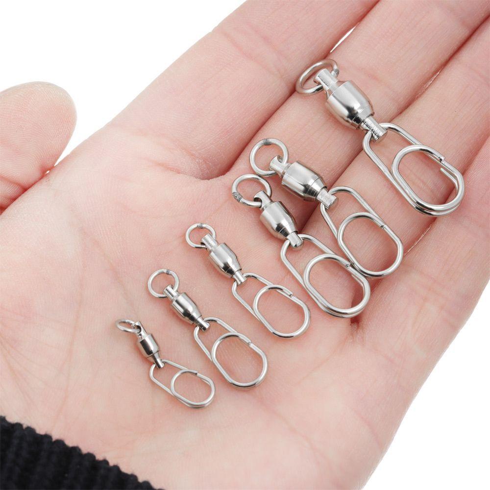 Agustinina Oval Split Rings Bearing Putar Aksesoris Memancing Alat Pancing Jig Rolling Swivel 8-bentuk Ring Lure Connector